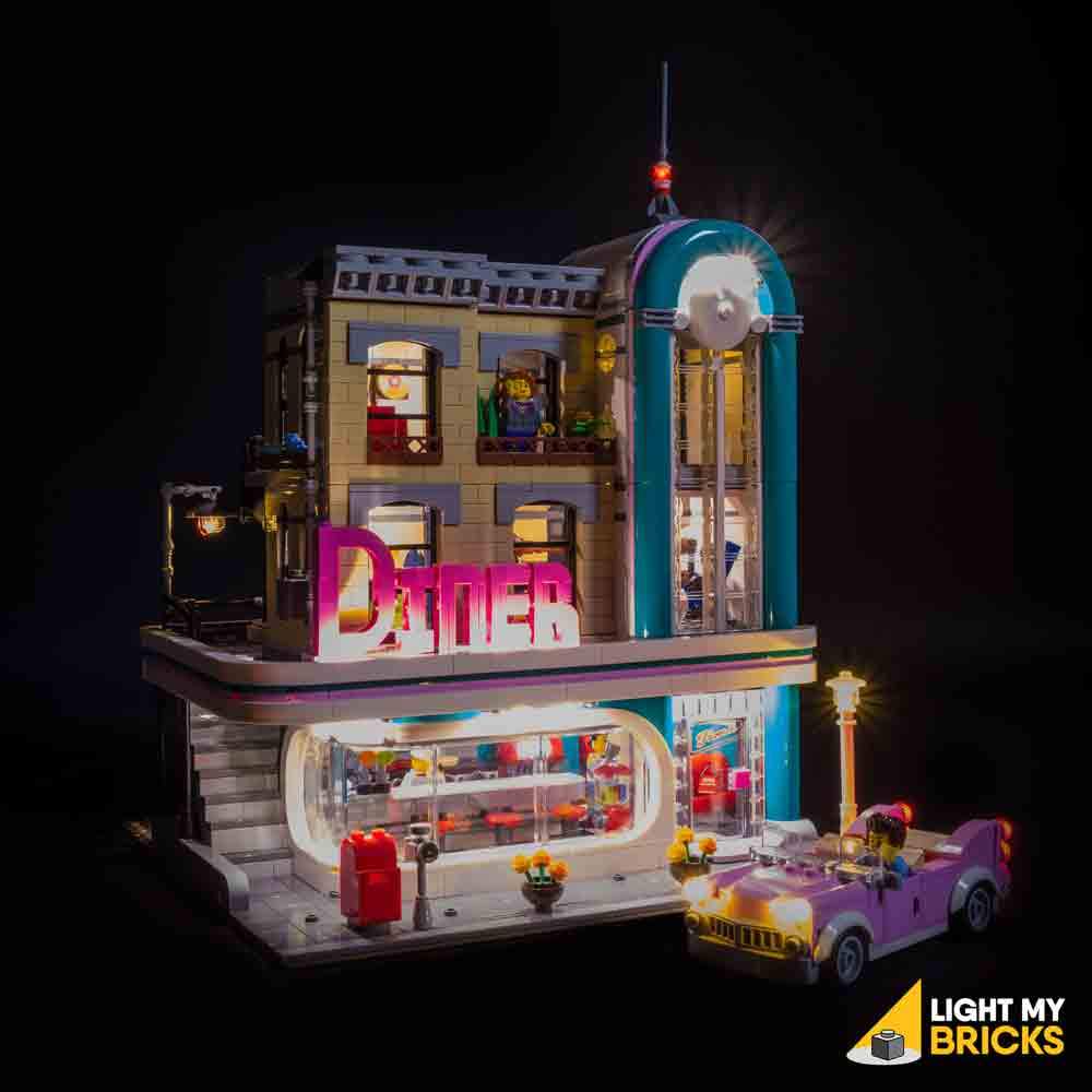 LED Light Kit ONLY For Lego Creator Expert 10260 Downtown Diner Lighting Bricks 