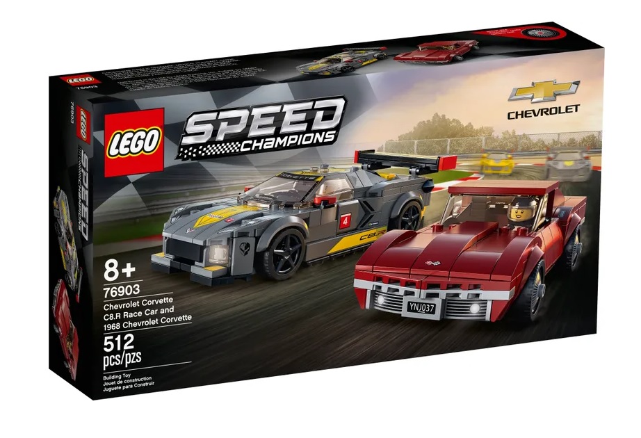 76903 LEGO SPEED CHAMPIONS Chevrolet Corvette C8R Race Car and 1968